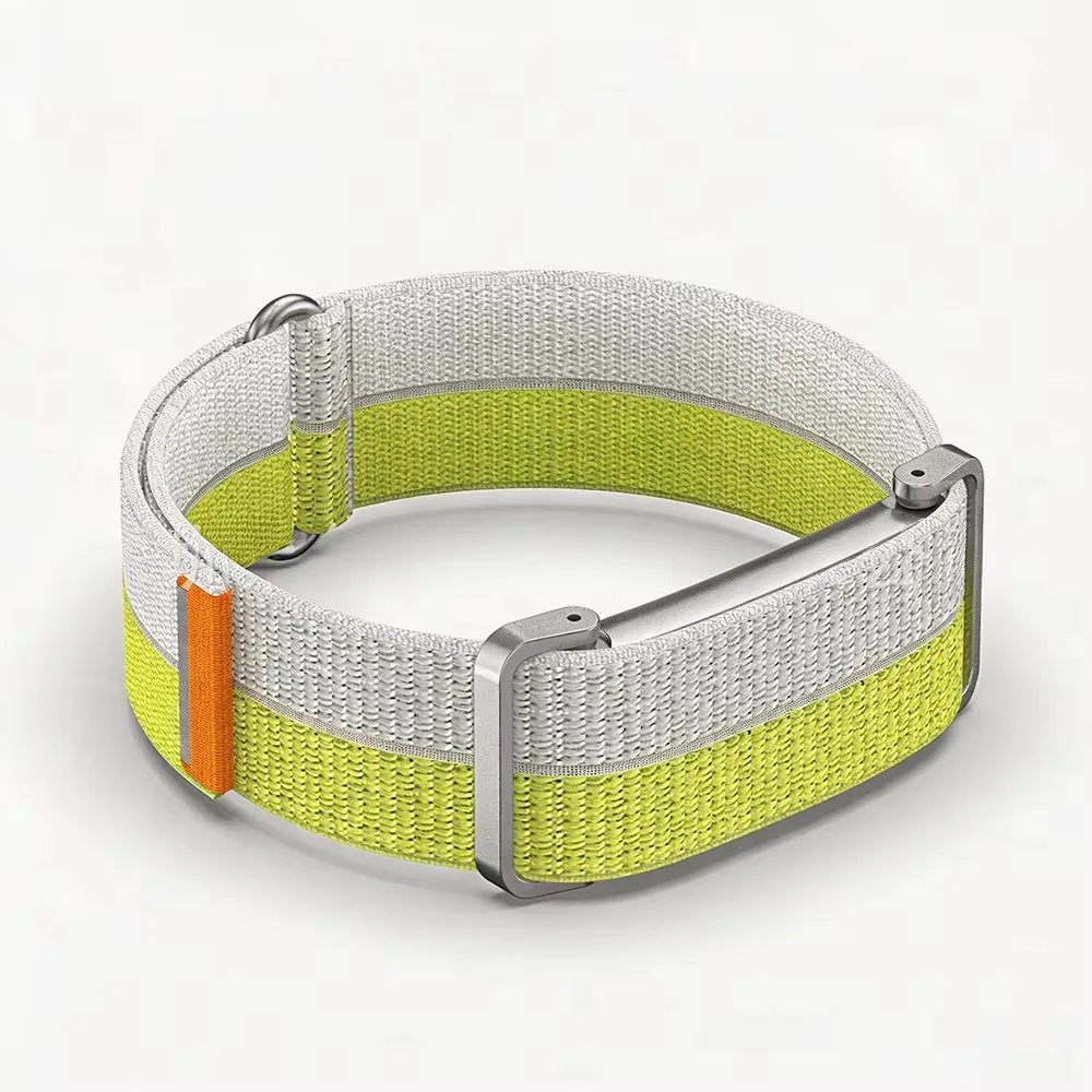 Metal Protective Case Nylon Strap For Google Fitbit Air Ultra-Slim Feather-Light Breathable Quick Release Replacement Wrist Band