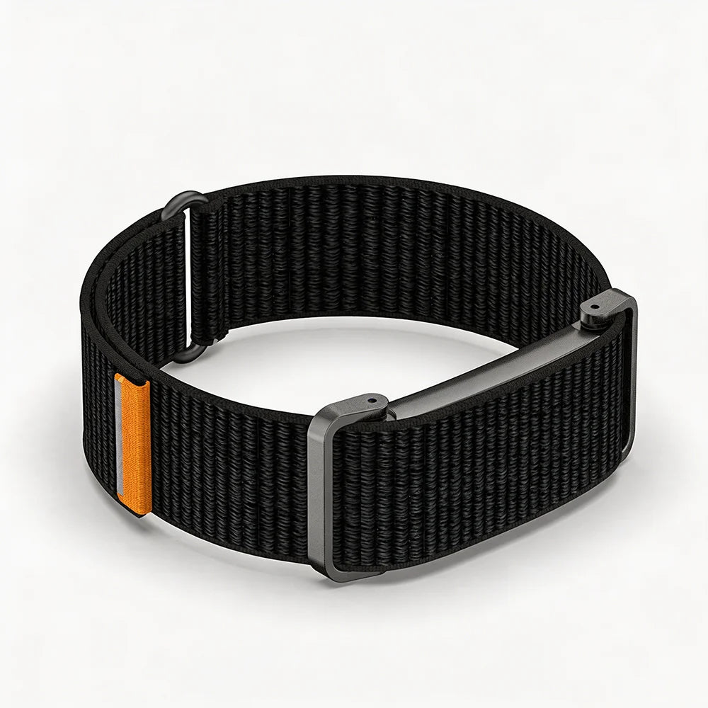 Metal Protective Case Nylon Strap For Google Fitbit Air Ultra-Slim Feather-Light Breathable Quick Release Replacement Wrist Band
